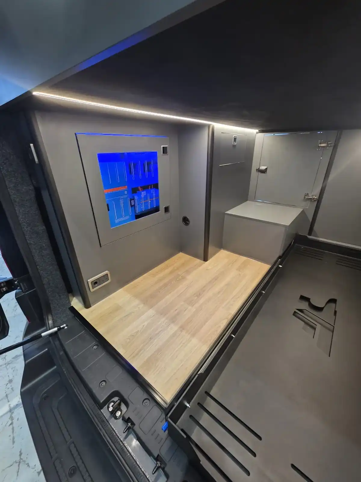 MAN TGE Luxus Pop-top campervan conversion by Custom Built Campervans Sheffield - professional van conversion showing interior and exterior craftsmanship